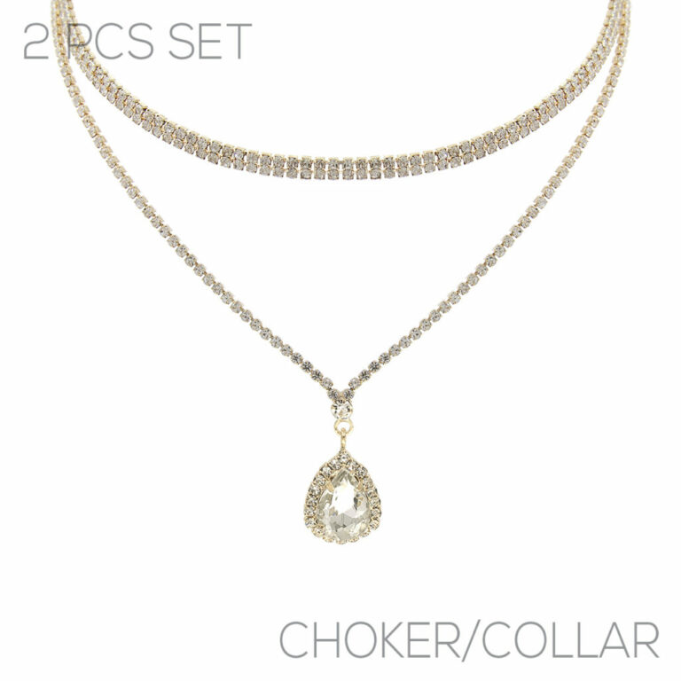 17798 - s rs Cross Choker/Collar  2 Necklace