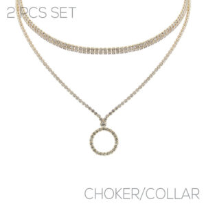 17799 - s rs Cross Choker/Collar 2 Necklace
