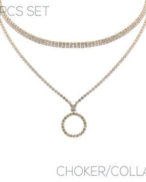 17799 - s rs Cross Choker/Collar 2 Necklace