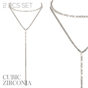 17816 - s rs cz 2 choker T collar set