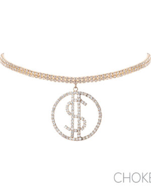 17836 - s rs Round Dollar Sign Choker