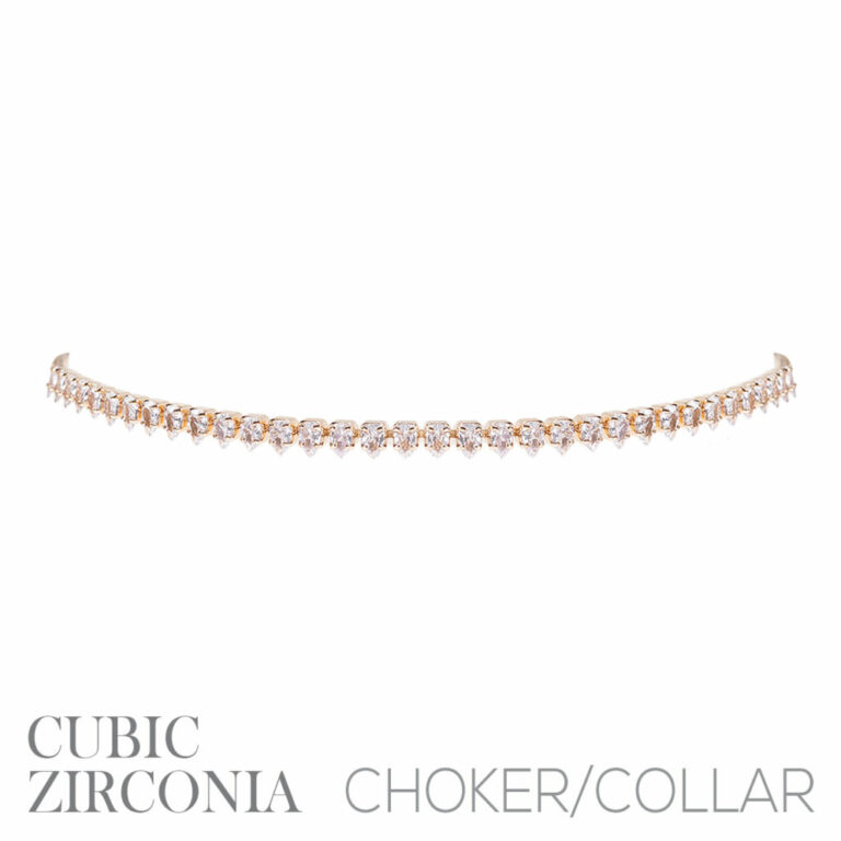 17856 - g CZ pointy choker collar