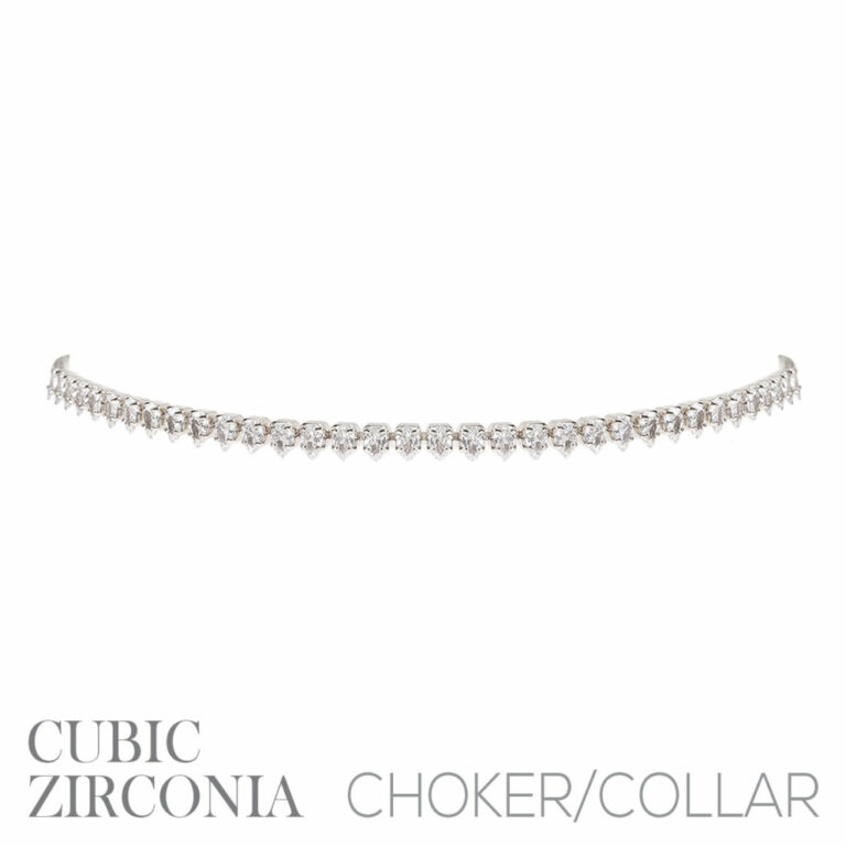 17856 - g CZ pointy choker collar - Image 2