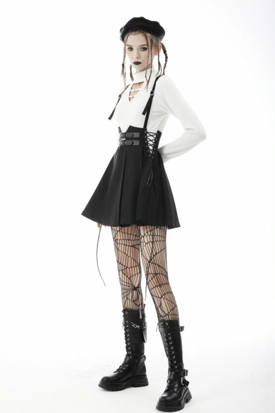 DW587 - Punk Rock Side Rope Pleated Strap Dress - Image 2