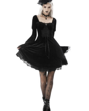 DW593 - Pagoda Sleeves Square Neck Corset Dress