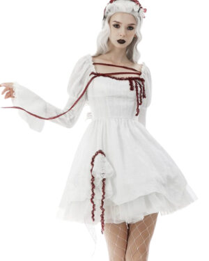 DW598 - Gothic Vampire Blood Stained White Dress