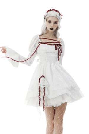 DW598 - Gothic Vampire Blood Stained White Dress