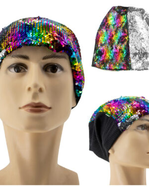 KM8134 - Beanie Reversible Sequin Cap- Rainbow