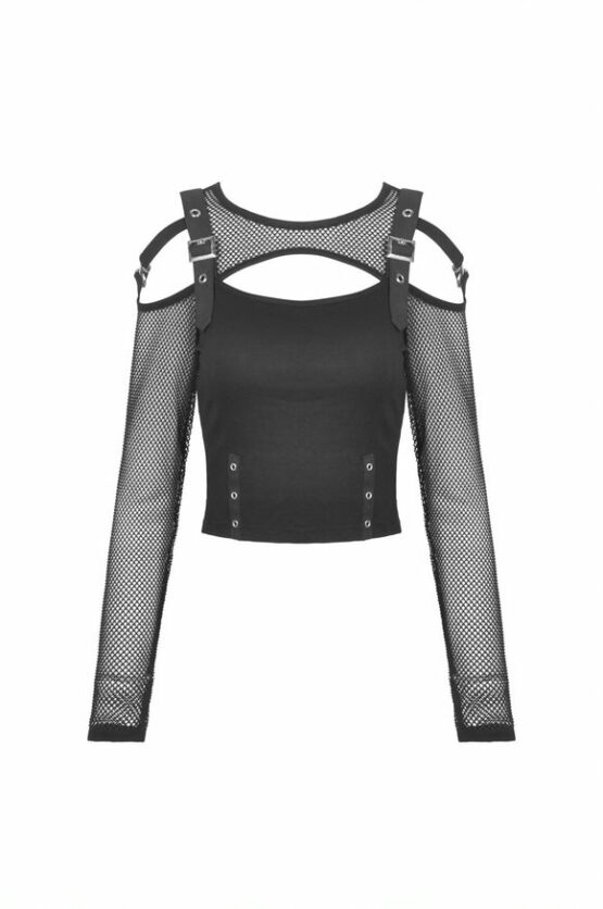 TW358 - Rebel Girl Sexy Net Hollow Out T-Shirt - Image 4