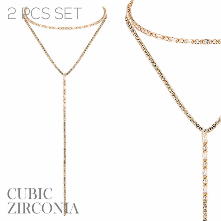 17816 - s rs cz 2 choker T collar set - Image 2