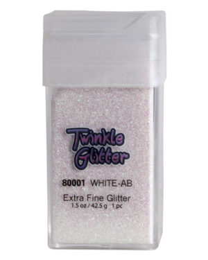 80001 - fine glitter - square bottle 1.5 oz - White/AB