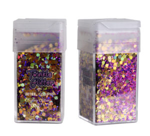 80102 - mixed sizes glitter sq bottle1.5 oz-Gold Purple