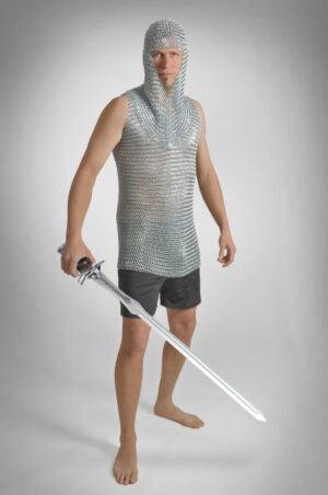 8381 - Chainmail Hood Galvanized Iron - Long