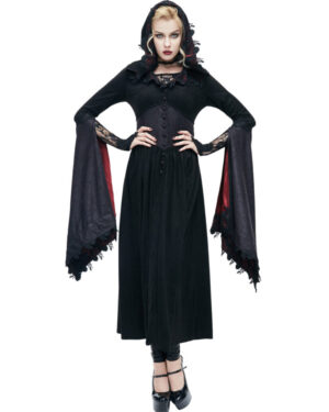 CT70 - Gothic Princess Coat with Red Trumpet Sleeves