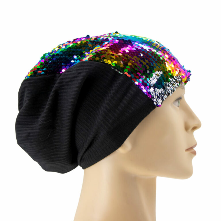 KM8134 - Beanie Reversible Sequin Cap- Rainbow - Image 3