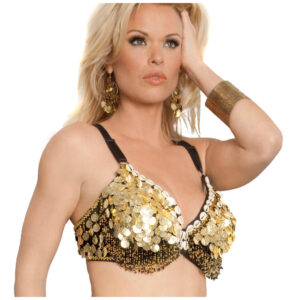 2968 - Bra Top with Gold Coins and Puka Shells