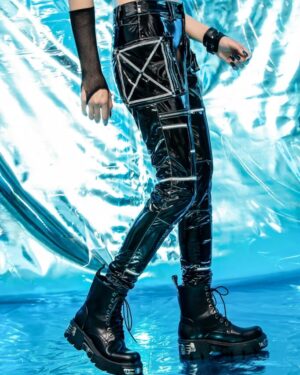 7375 - Punk Zip Tight Leather Trousers