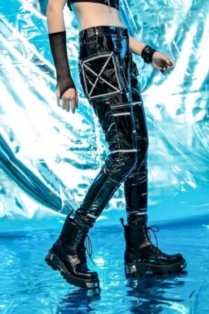 7375 - Punk Zip Tight Leather Trousers