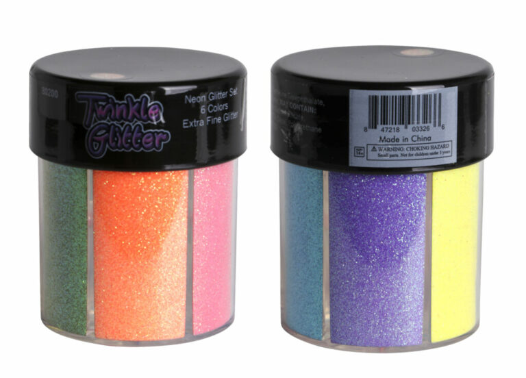 80200 - mixed sizes glitter sq bottle - neon colors - Image 3