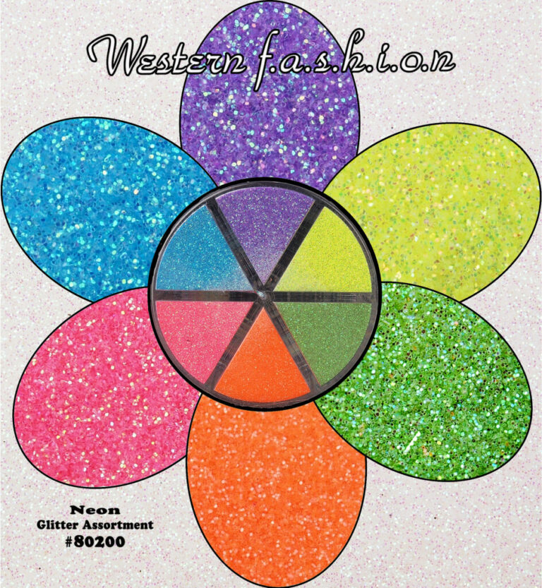 80200 - mixed sizes glitter sq bottle - neon colors - Image 4