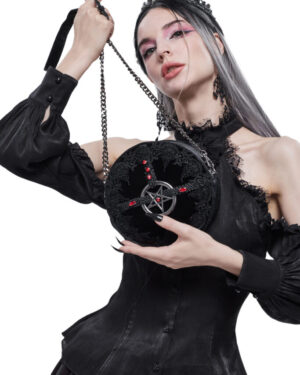 AS094 - Gothic Black Devil Pentagram Bag..