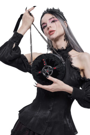 AS094 - Gothic Black Devil Pentagram Bag..
