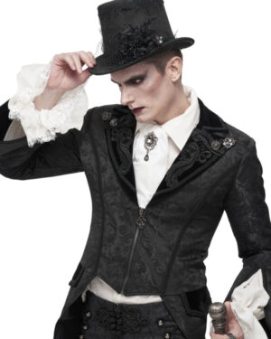CT192 - Victorian Black Zip Up Tail Coat