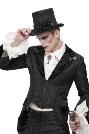 CT192 - Victorian Black Zip Up Tail Coat