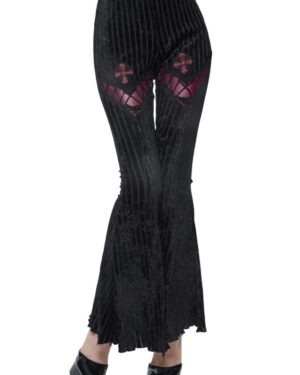PT149 - Black Velvet Cross Pants
