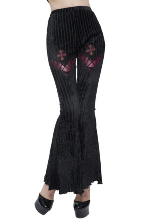 PT149 - Black Velvet Cross Pants
