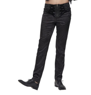 PT15901 - Gothic Laced up Zip up Black Pants