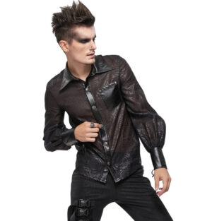 SHT085 - Gothic Black Sheer Button Up