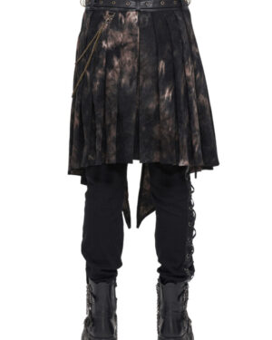 SKT142 - Men's Gothic Bleached Buckle Belt kilt