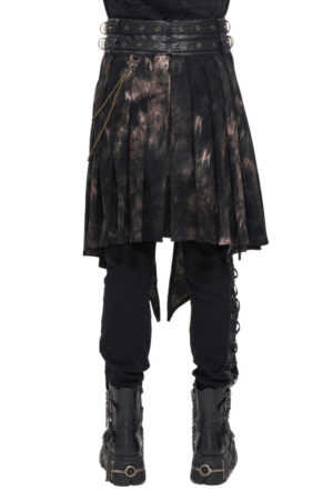 SKT142 - Men's Gothic Bleached Buckle Belt kilt