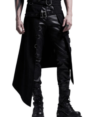 WQ490 - Punk asymmetrical overskirt kilt