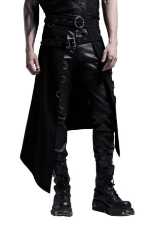 WQ490 - Punk asymmetrical overskirt kilt