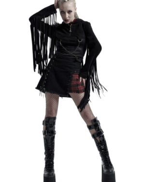 WY667 - Short Tassel Punk Hooded Jacket