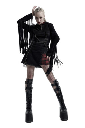 WY667 - Short Tassel Punk Hooded Jacket