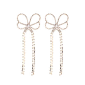 27548 - Gold Butterfly Ribbon Dangle Earring