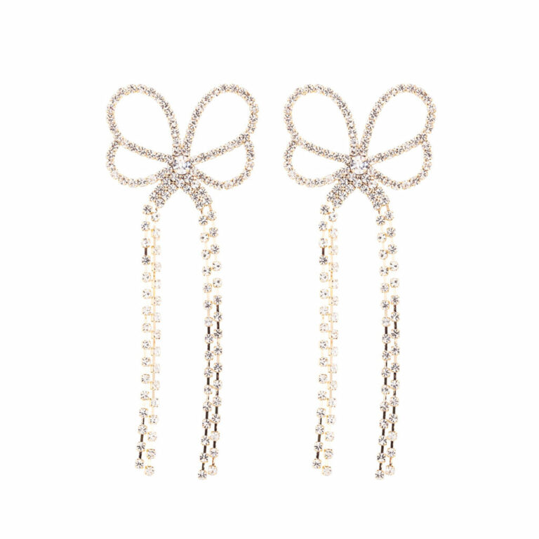 27548 - Gold Butterfly Ribbon Dangle Earring