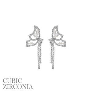 27602 - Rhinestone Butterfly with Tail Earrings