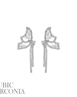 27602 - Rhinestone Butterfly with Tail Earrings