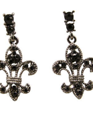 431 - Rhinestone Fleur-de-lis Earring