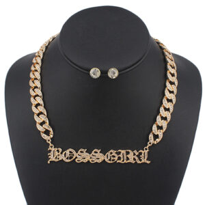 KS5067 - Necklace Set Stone Boss Girl, gold