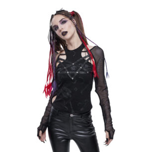 TT176 - off shoulder / net sleeves top