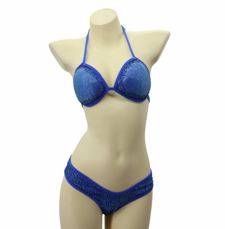 14398 - Rhinestone Bikini set - Royal Blue - Image 2