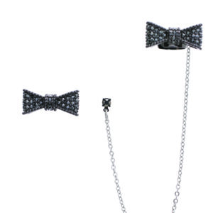 23434 - Hematite Ribbon cuff Earrings