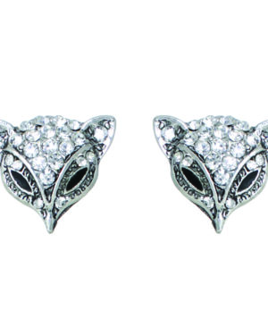 23716 - Silver Fox Face Post Earring