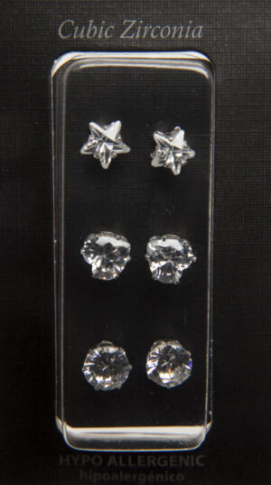 24010 - 3 prs studs - blister pack