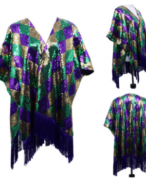 2570MDG - Sequin Duster Jacket - Mardi Gras